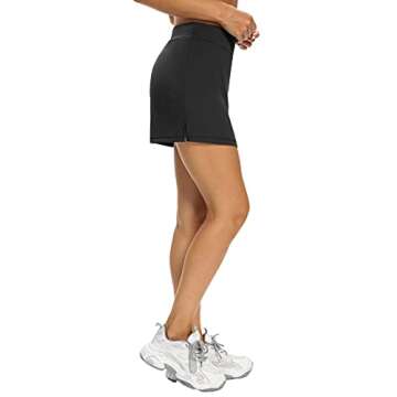 LouKeith Tennis Skirts for Women Golf Athletic Activewear Skorts Mini Summer Workout Running Shorts with Pockets Black2XL