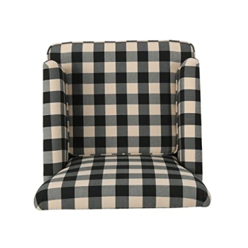 Christopher Knight Home Evete Tufted Fabric Club Chair, Black Checkerboard