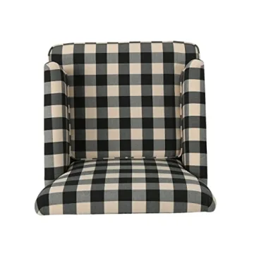 Christopher Knight Home Evete Tufted Fabric Club Chair, Black Checkerboard