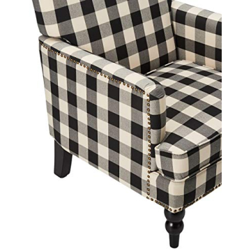 Christopher Knight Home Evete Tufted Fabric Club Chair, Black Checkerboard