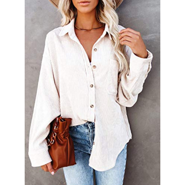 Astylish Stylish Women’s Corduroy Button Down Shirt