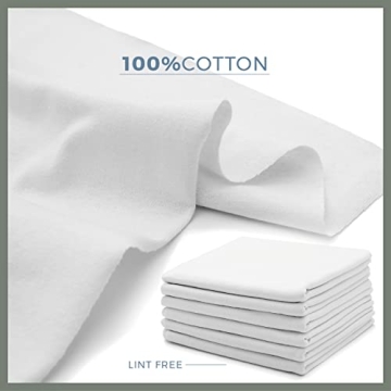 VALENGO 100% Cotton Lint Free Rags - Soft & Durable Cleaning Cloths