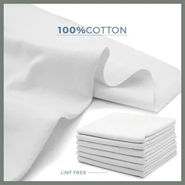 VALENGO 100% Cotton Lint Free Rags - Soft & Durable Cleaning Cloths