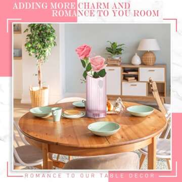 Maxcheck 2 Pcs Valentine's Day Pink Flower Vase Heart Shaped Vase Pink Glass Vase for Wedding Home Decor Table Centerpieces Living Room Kitchen Office Restaurant Hotel Dining Table, 2 Size