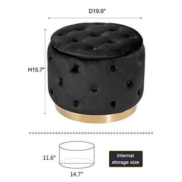 Stylish Velvet Storage Ottoman for Comfort and Elegance