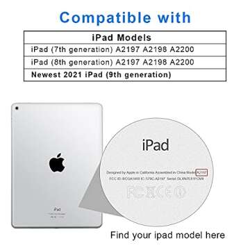 aoub Case for iPad 9th/8th/7th Generation 10.2 inch, Stand Folio Detachable Wireless Bluetooth Keybo...