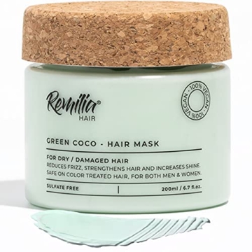 Remilia Hair Mask for Dry Damaged Hair Growth with Coconut Oil, Green Tea, Avocado & Castor Oil - De...