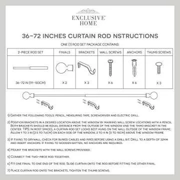 Exclusive Home Curtain Rod & Finial Set - Gold, Adjustable