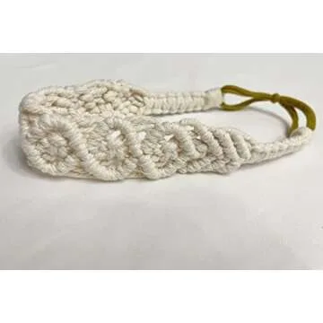 Hixixi 3PCS Handmade Knit Crochet Headbands Elastic No Slip Macrame Boho Hairband for Women Girls Wide Top Knot Turban Hair Bands