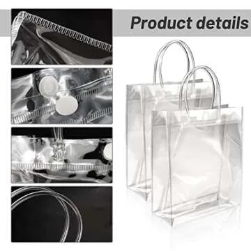 BadenBach 20 PCS Clear Gift Bags with Handles,7.9" x 9.8"x 3.1",Clear Goodie Bags Plastic Gift Bags with Handles Clear Party Favor Bags for Wedding Birthday Bridal Baby Shower Mother's Day