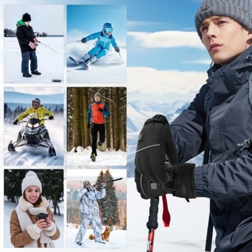 QILOVE Battery Heating Gloves for Outdoor Winter Comfort