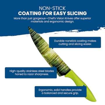 Unique Artistic Kitchen Knife Set for Cooking Enthusiasts