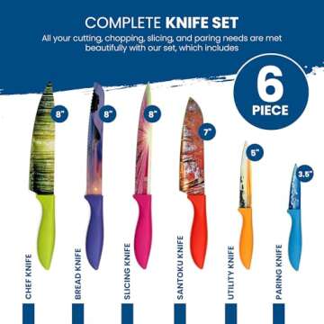 Unique Artistic Kitchen Knife Set for Cooking Enthusiasts