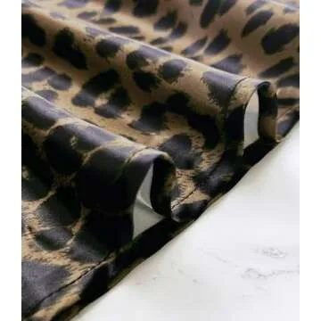 Women's Leopard Print Satin Maxi Skirt High Waisted 2025 Summer