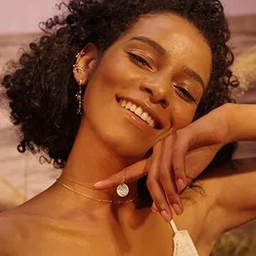 Fettero Pendant Necklace Gold Hammered Coin Pendant 14K Gold Plated Dainty Simple Jewelry for Women