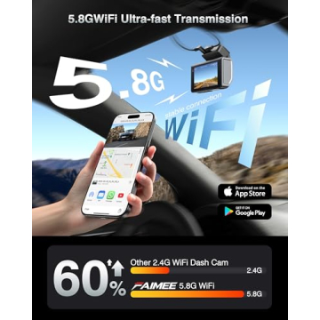 4K+2K Dual Dash Cam for Cars with WiFi and GPS