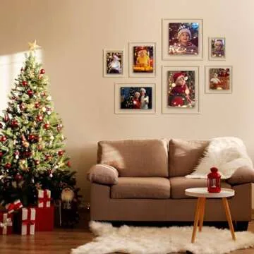 Egofine 11x14 Floating Frames Set of 2, Double Glass Picture Frame, Made of Solid Wood Display Any Size Photo up to 11x14, Wall Mount or Tabletop Standing, Natural Wood