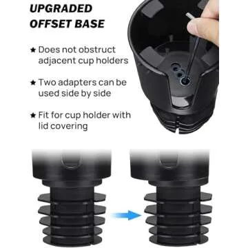 JOYTUTUS Upgraded Car Cup Holder Expander with Offset Base, Compatible YETI, Hydro Flask, Large for Hold 18-40 oz Bottles and Mugs, Other in 3.4-3.8 inch