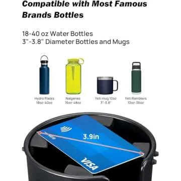 JOYTUTUS Upgraded Car Cup Holder Expander with Offset Base, Compatible YETI, Hydro Flask, Large for Hold 18-40 oz Bottles and Mugs, Other in 3.4-3.8 inch