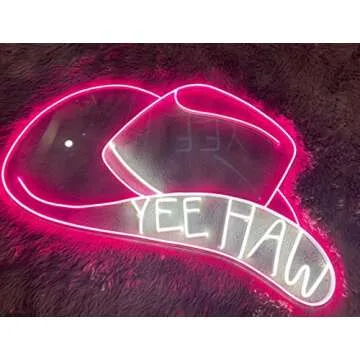 Neon Signs Cowboys Beer Bar Home Art Neon Light Handmade LED Tube Neon Lights Sign for Bedroom Home Office Hotel Pub Cafe Recreation Room Wall Artwork Decor Size- 17inch