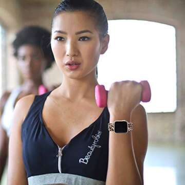 Lwsengme Compatible with Apple Watch Band 38mm 40mm 42mm 44mm, Soft Silicone Replacment Sport Bands Compatible with iWatch Series 5,Series 4,Series 3,Series 2,Series 1 (Flower-6, 42MM/44MM)