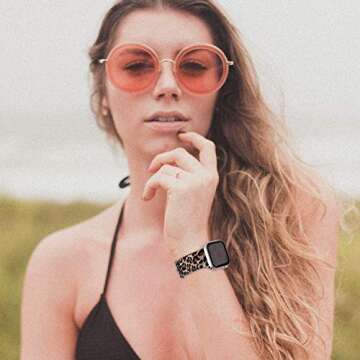 Lwsengme Compatible with Apple Watch Band 38mm 40mm 42mm 44mm, Soft Silicone Replacment Sport Bands Compatible with iWatch Series 5,Series 4,Series 3,Series 2,Series 1 (Flower-6, 42MM/44MM)