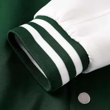 Stylish Mxiqqpltky Men's Vintage Varsity Jacket Green