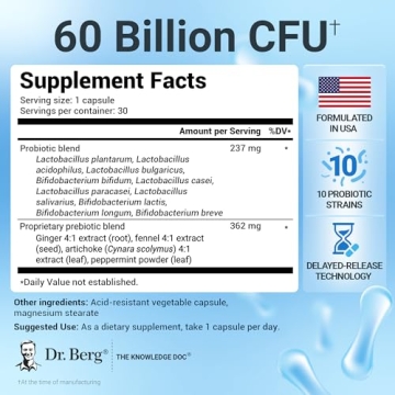 Dr. Berg Probiotic 60 Billion - Ultimate Gut Health Support