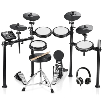 Donner DED-200X Electronic Drum Set - Quiet Mesh Pads & 450+ Sounds