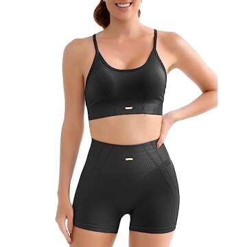 FRESOUGHT Women's 2 Piece Seamless Workout Set