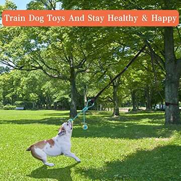 BABYLTRL Dog Outdoor Bungee Hanging Toy, Durable Tugger Dog Chew Toys with Rope Toys for Boredom, Interactive Tether Tug of War Toys to Exercise & Solo Play for Pitbull Puppy Small Medium Large Dogs