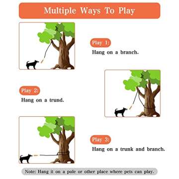 BABYLTRL Dog Outdoor Bungee Hanging Toy, Durable Tugger Dog Chew Toys with Rope Toys for Boredom, Interactive Tether Tug of War Toys to Exercise & Solo Play for Pitbull Puppy Small Medium Large Dogs