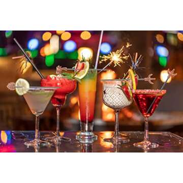 Stainless Steel Cocktail Picks Martini Toothpicks,Mewuthede 8pcs Plant Theme Martini Fruits Picks Reusable Olive Picks Garnish Skewer for Party Bar Reunion (Rose Gold)