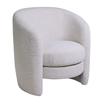 Ivory Barrel Arm Accent Chair for Home and Office