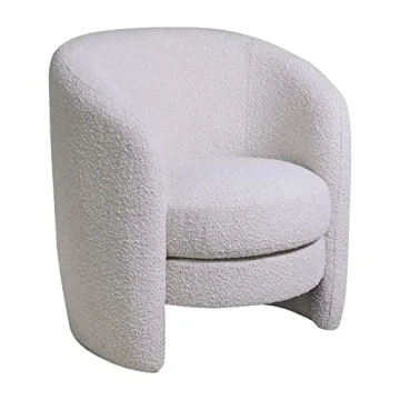 Ivory Barrel Arm Accent Chair for Home and Office