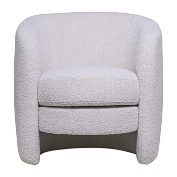 Ivory Barrel Arm Accent Chair for Home and Office