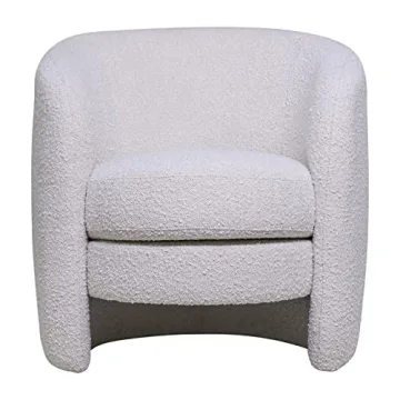 Ivory Barrel Arm Accent Chair for Home and Office