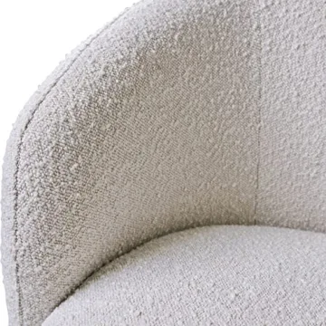 Ivory Barrel Arm Accent Chair for Home and Office