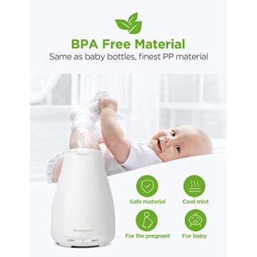 InnoGear 2 Pack 150ml Essential Oil Diffuser Aromatherapy Aroma Diffusers Ultrasonic Cool Mist Humidifier with 7 Colors LED Lights and Waterless Auto Shut-off for Home Office Bedroom Room