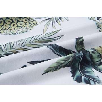 ECHOINE Women's Summer Floral Pineapple Boho Midi White Dress Plus Size