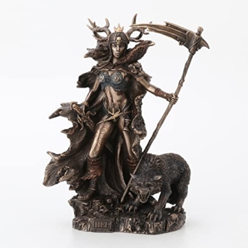 Veronese Design Hel Norse Goddess Bronze Sculpture - Antique Finish, 10.4 Inches