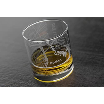 Engraved Boston Map Whiskey Glass for Unique Gifting