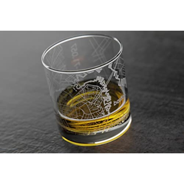 Engraved Boston Map Whiskey Glass for Unique Gifting