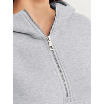 Trendy Queen Oversized Hoodies with Quarter Zip for Women