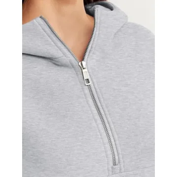 Trendy Queen Oversized Hoodies with Quarter Zip for Women