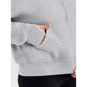 Trendy Queen Oversized Hoodies with Quarter Zip for Women