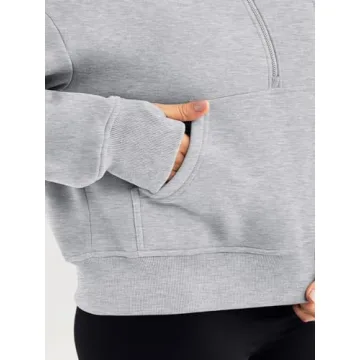 Trendy Queen Oversized Hoodies with Quarter Zip for Women