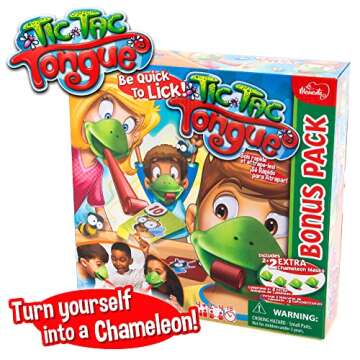 TIC TAC Tongue Game, Be Quick to Lick The Bugs, Chameleon Game, Ages 4+, Family Games, Memory Game, ...