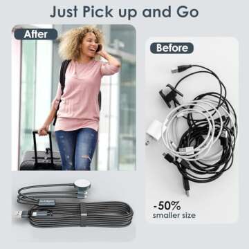 Upgraded 3 in 2 Multi Charging Cable for Apple Watch iWatch Charger Travel Essentials Multi Fast Charging Cable Compatible with iWatch Ultra/SE/10/9/8/7/6/5/4/3/2/1,iPhone16/15/14/13/Galaxy S24 [4FT]