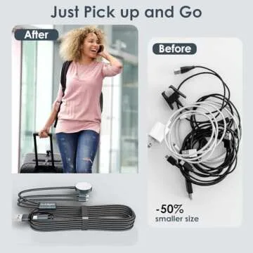 Upgraded 3 in 2 Multi Charging Cable for Apple Watch iWatch Charger Travel Essentials Multi Fast Charging Cable Compatible with iWatch Ultra/SE/10/9/8/7/6/5/4/3/2/1,iPhone16/15/14/13/Galaxy S24 [4FT]